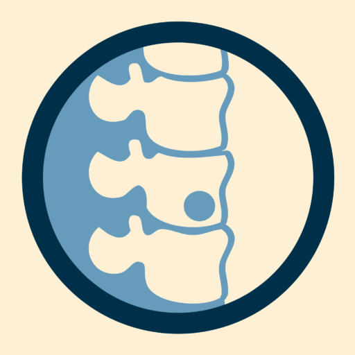 Cartoon of a section of human spine